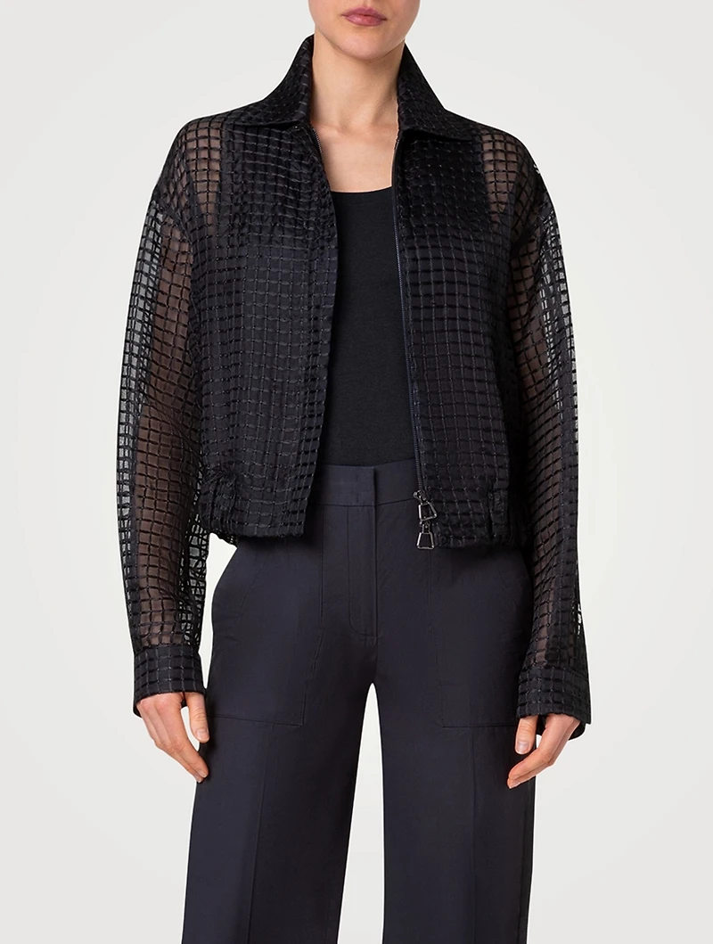 Wanda Windowpane Organza Jacket