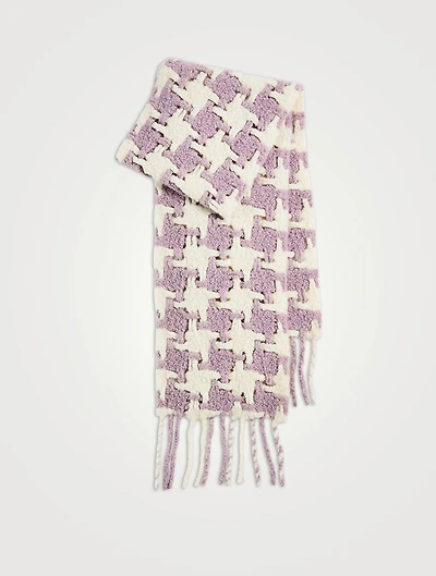 Alpaca Wool Scarf In Houndstooth