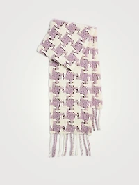 Alpaca Wool Scarf In Houndstooth