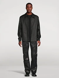Foiled Low-Rise Straight Jeans
