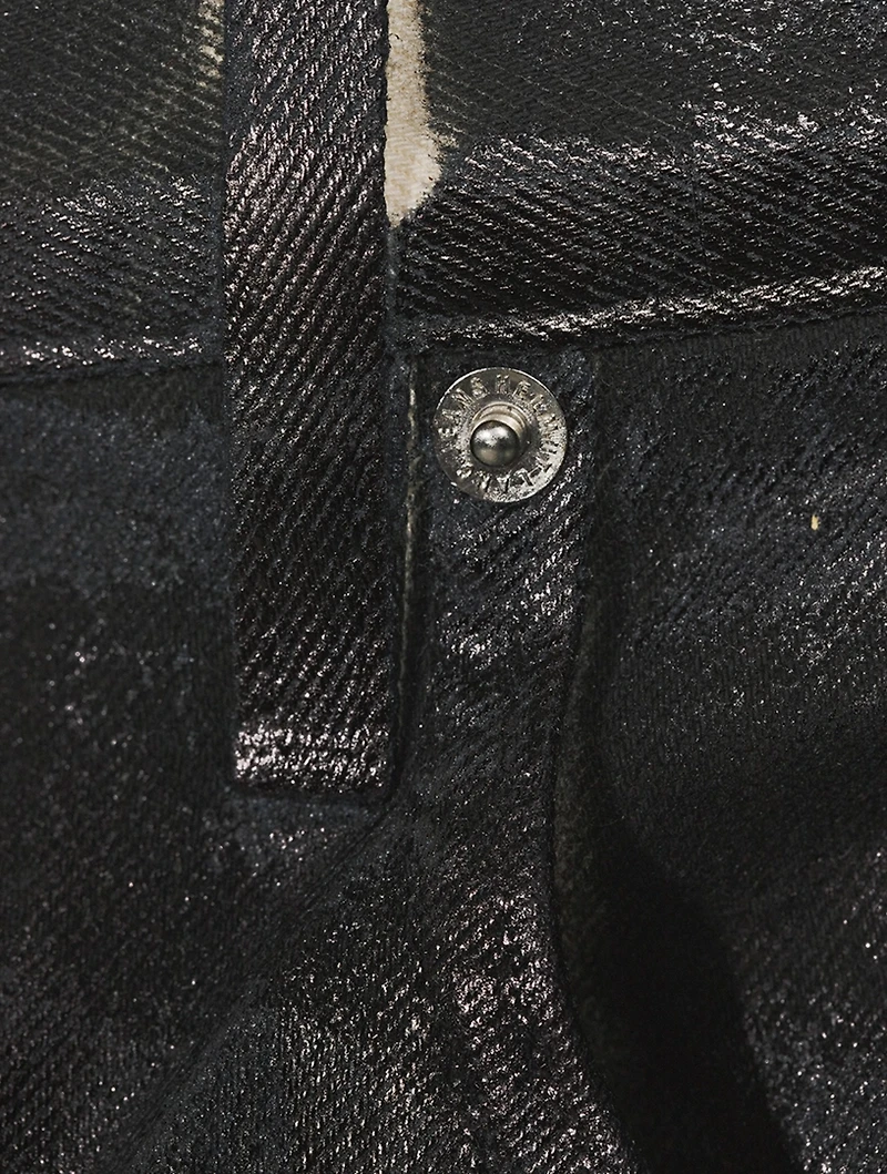 Foiled Low-Rise Straight Jeans