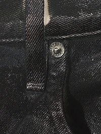 Foiled Low-Rise Straight Jeans