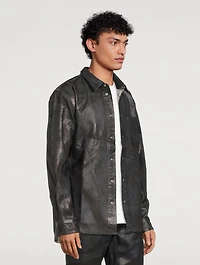 Foiled Denim Shirt Jacket