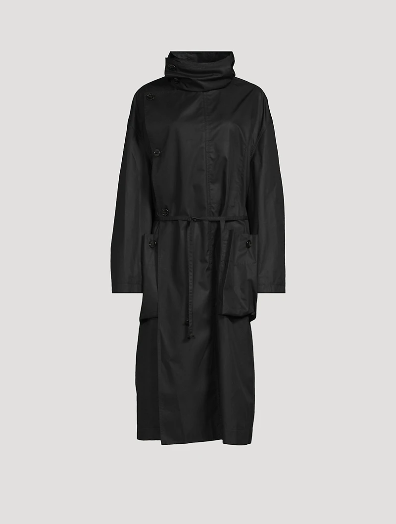 Asymmetric Cotton Gabardine Coat