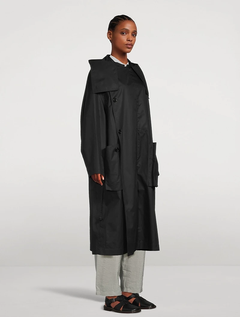 Asymmetric Cotton Gabardine Coat