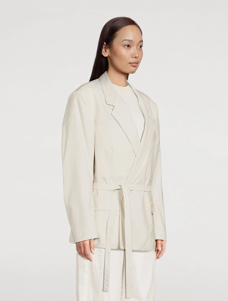 Belted Double-Breasted Blazer