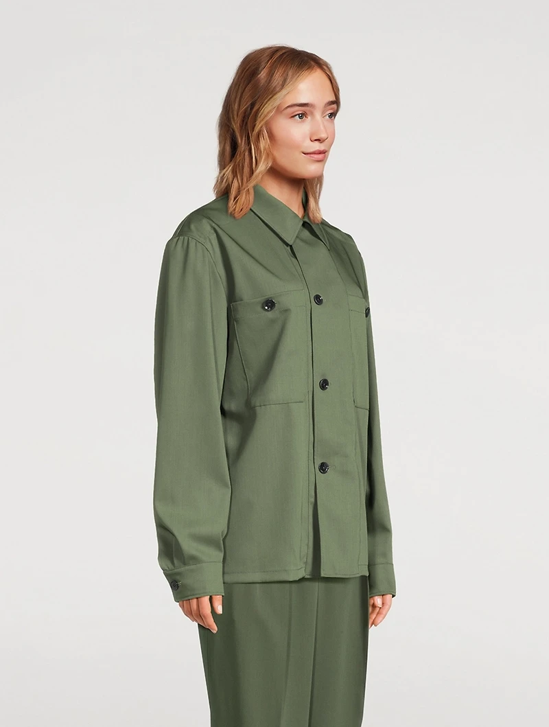Soft Wool Military Overshirt