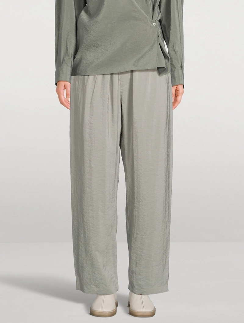 Silk And Nylon Relaxed Pants