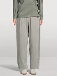Silk And Nylon Relaxed Pants