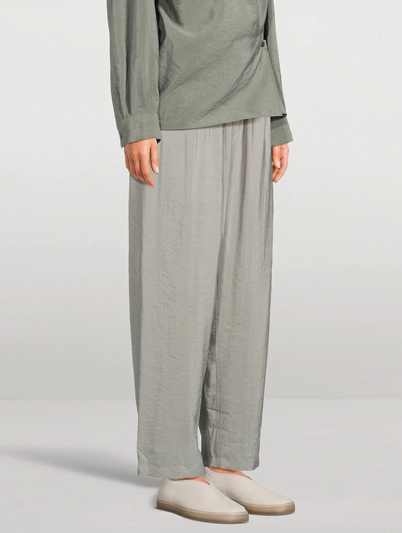 Silk And Nylon Relaxed Pants