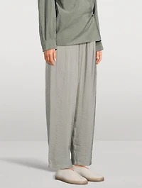 Silk And Nylon Relaxed Pants