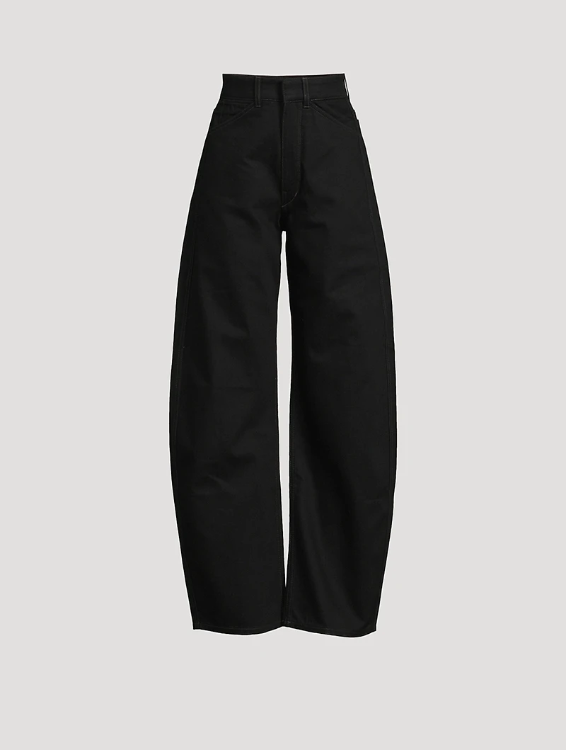 Curved Straight-Leg Jeans