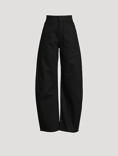 Curved Straight-Leg Jeans