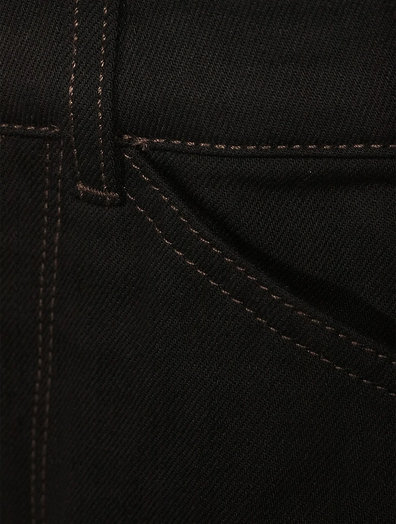 Curved Straight-Leg Jeans