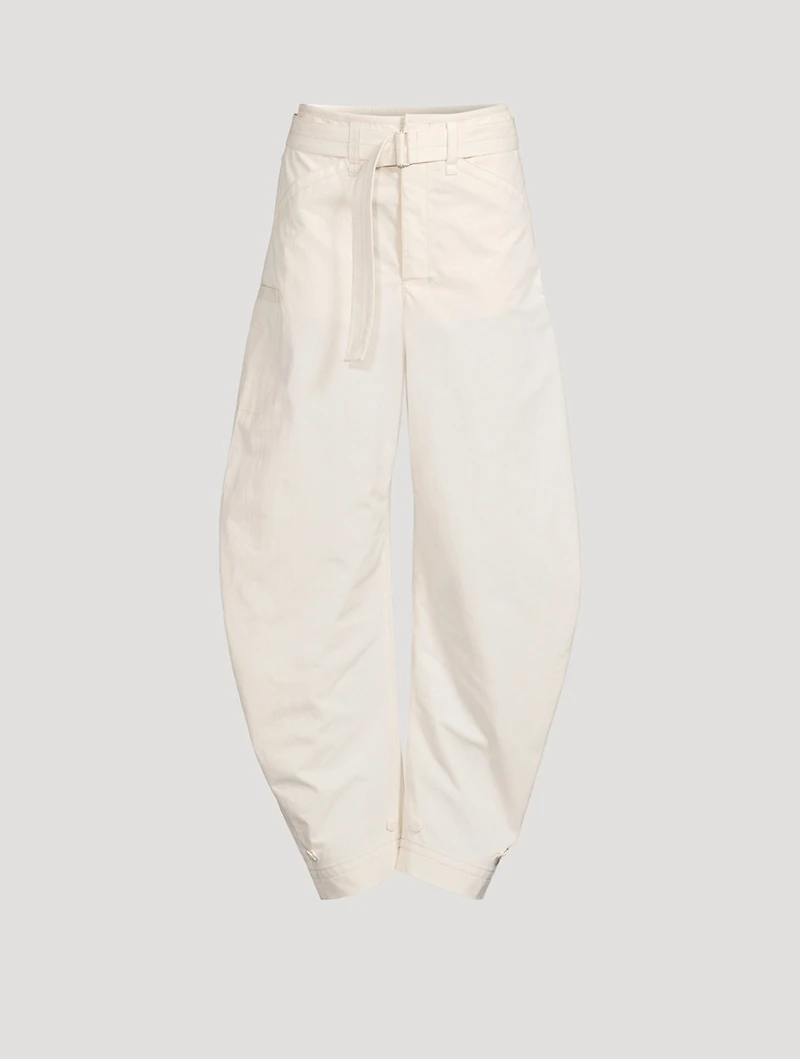 Belted Tapered-Leg Trousers