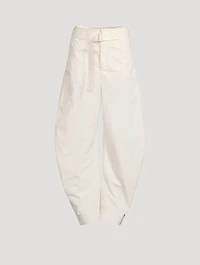 Belted Tapered-Leg Trousers