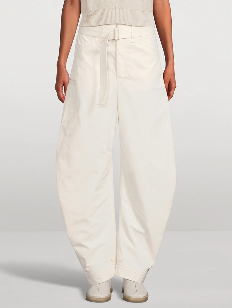 Belted Tapered-Leg Trousers