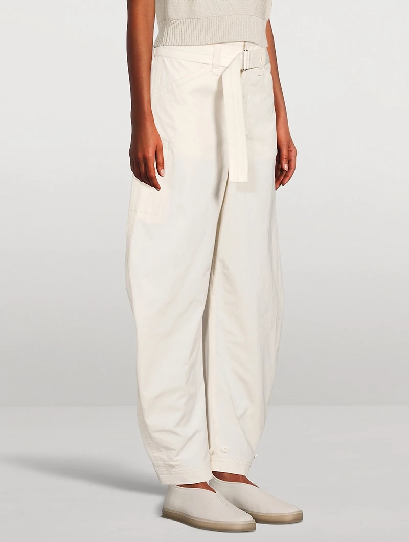 Belted Tapered-Leg Trousers