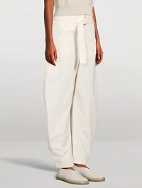 Belted Tapered-Leg Trousers