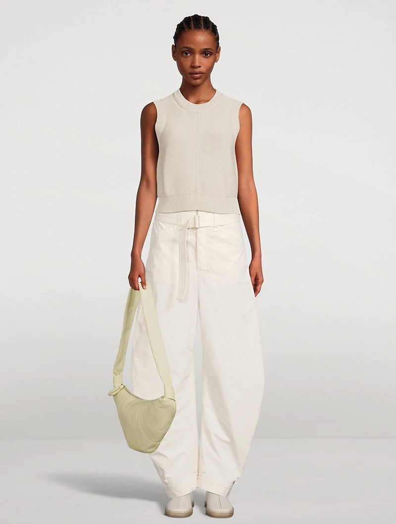 Belted Tapered-Leg Trousers
