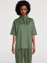 Mercerized Jersey T-Shirt With Foulard
