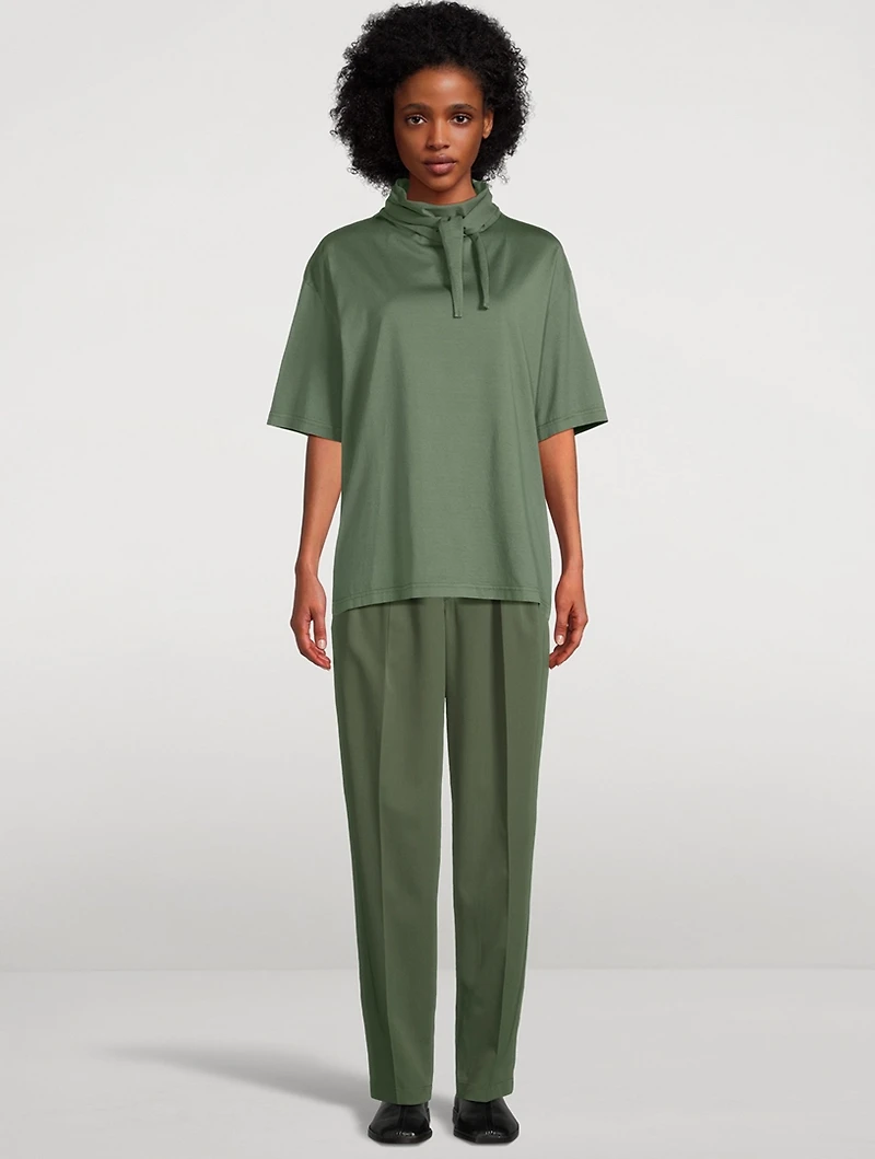 Mercerized Jersey T-Shirt With Foulard