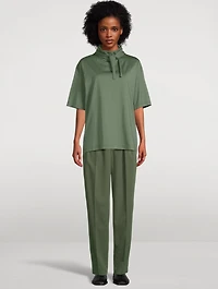 Mercerized Jersey T-Shirt With Foulard