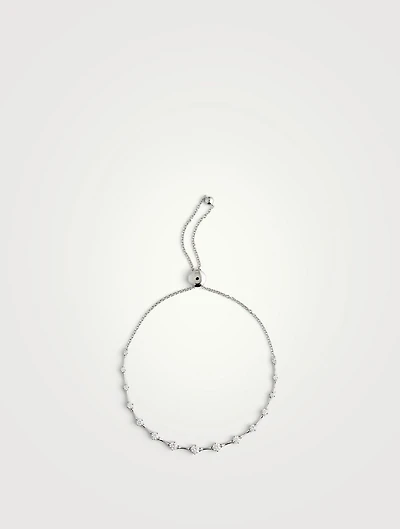Small Cadence 18K White Gold Bolo Bracelet With Diamonds