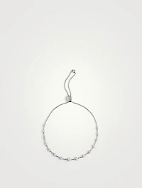 Small Cadence 18K White Gold Bolo Bracelet With Diamonds