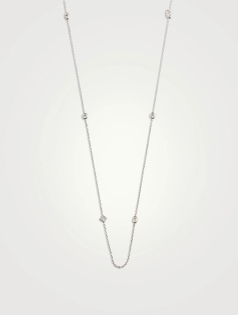 Cascade 18K White Gold 10-Stone Necklace With Diamonds