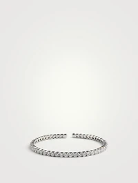 Open Flex 18K White Gold Bangle With Diamonds