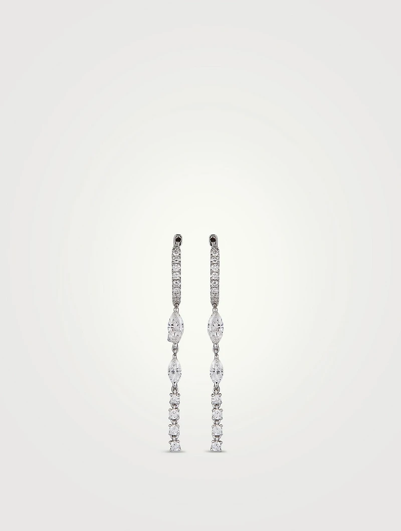 Olympia 18K White Gold Drop Earrings With Diamonds