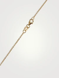 Small 18K Gold Diamond Palm Tree Pendant Necklace