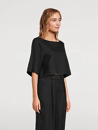 Shay Linen Cropped Top