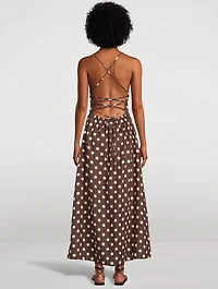 Lori Linen Dress Polka Dot Print