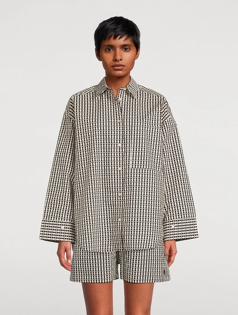 Derris Organic Cotton Shirt Monogram Print