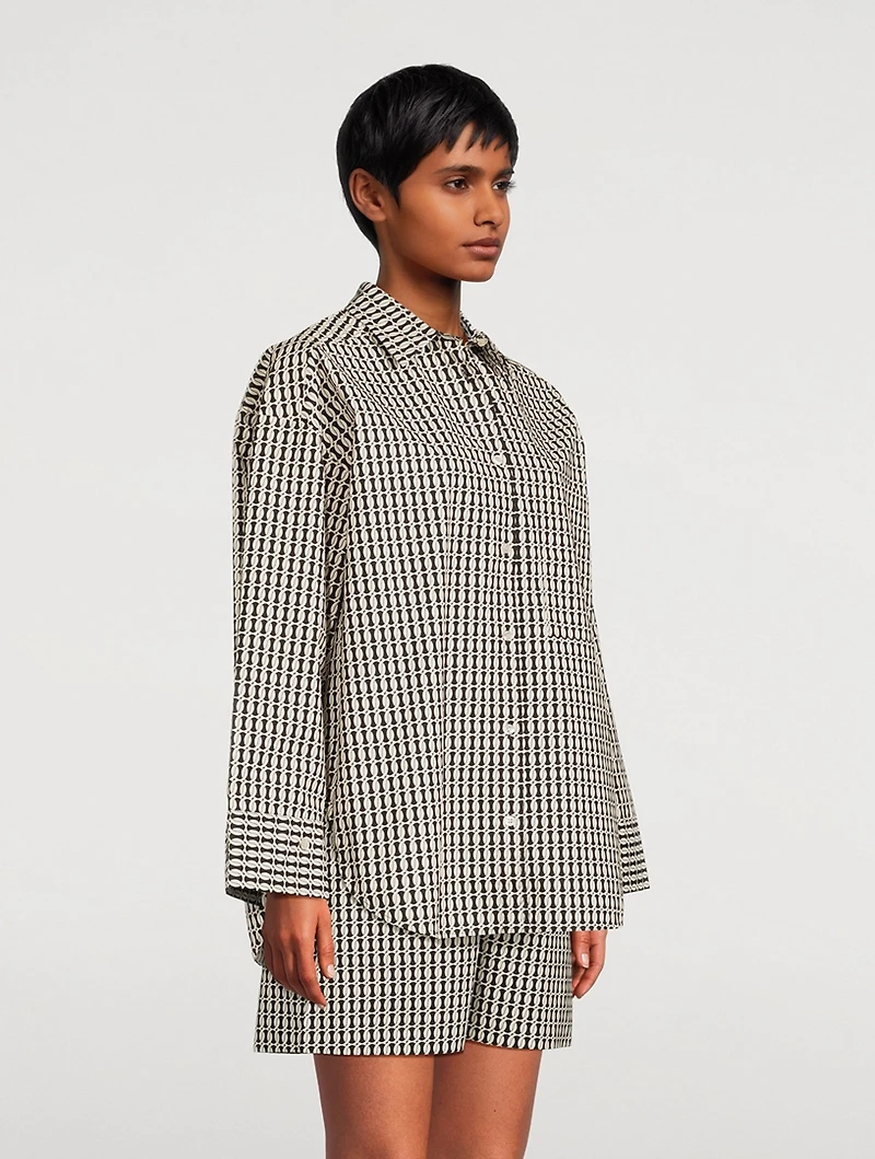 Derris Organic Cotton Shirt Monogram Print