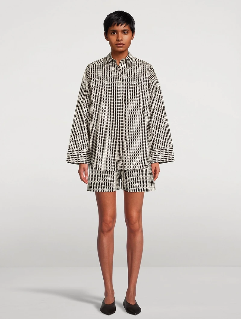 Derris Organic Cotton Shirt Monogram Print