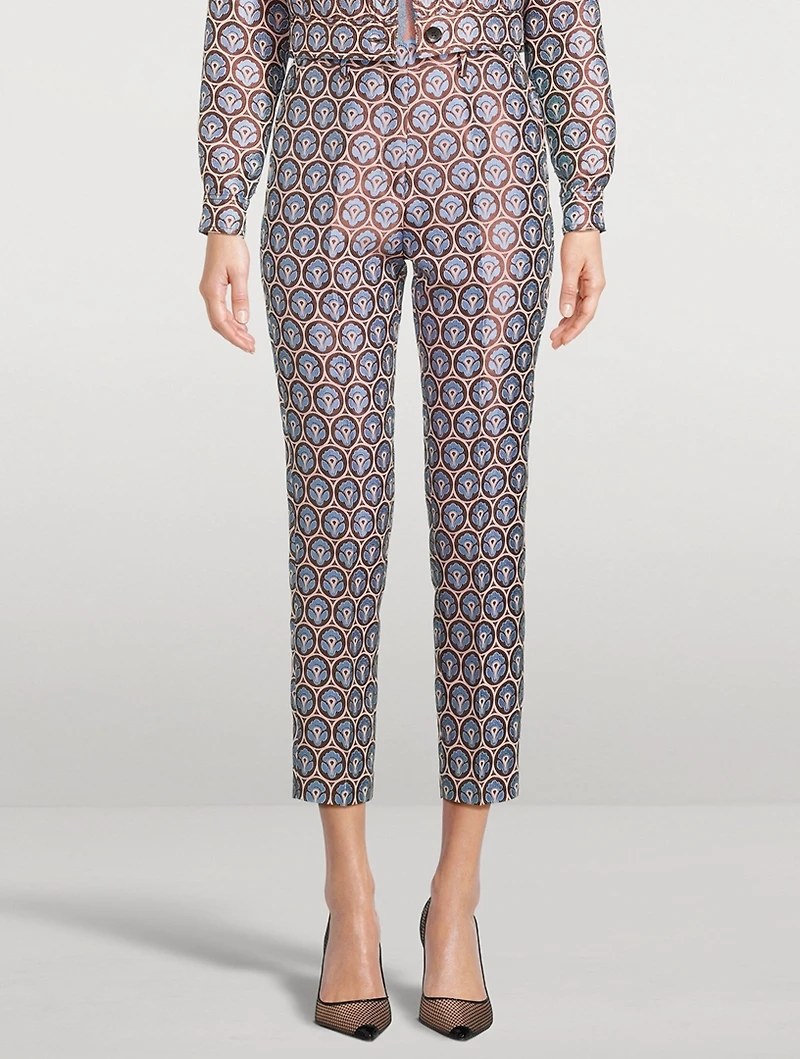 Aurea Jacquard Cigarette Trousers