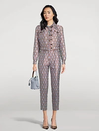 Aurea Jacquard Cigarette Trousers