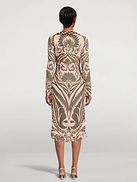 Silk Wrap Dress Angkor Print