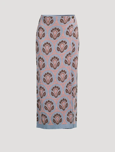 Aurea Jacquard Wrap Midi Skirt