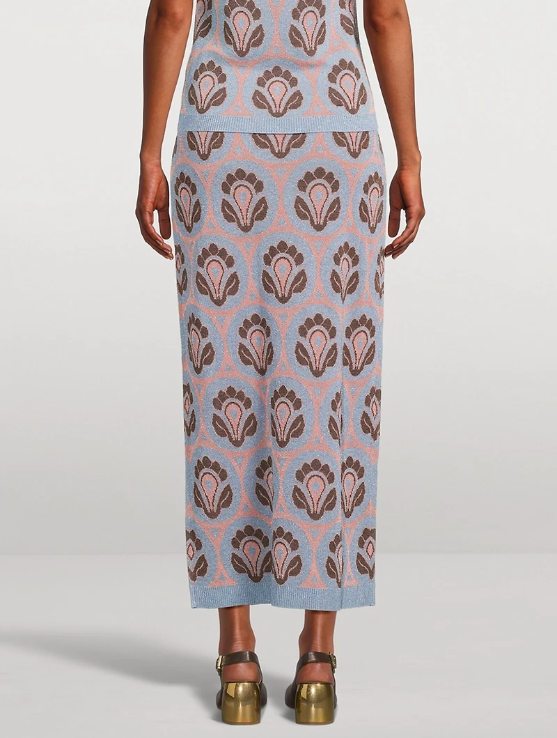 Aurea Jacquard Wrap Midi Skirt