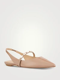 Emilia Pearlita Patent Leather Slingback Flats