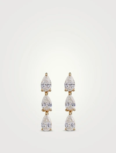18K Gold Drop Earrings With Diamonds