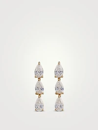 18K Gold Drop Earrings With Diamonds