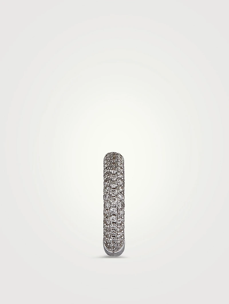 18K White Gold Heart Ear Cuff With Diamonds