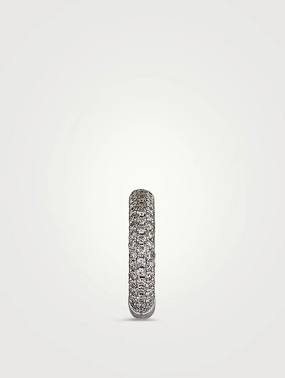 18K White Gold Heart Ear Cuff With Diamonds