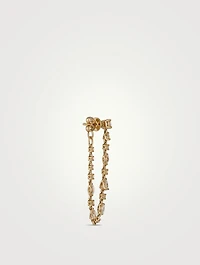 18K Gold Loop Earrings With Diamonds