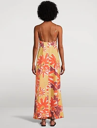Linen Printed Long Dress